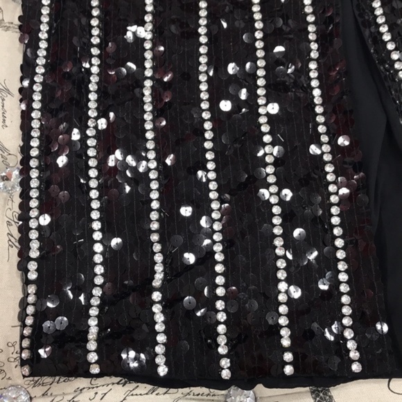 TOPSHOP Sequin Diamante Stripe Skirt - Picture 7 of 8